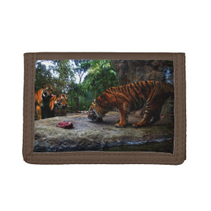 Bengal Tiger Teasing The Kids, Trifold Wallet