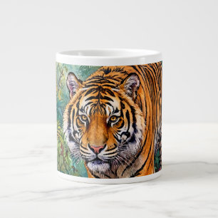 Bengal Tiger Vibrant Bamboo Jungle Giant Coffee Mug