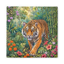 Bengal Tiger Vibrant Bamboo Jungle