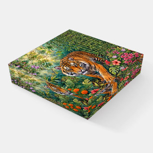 Bengal Tiger Vibrant Bamboo Jungle Paperweight