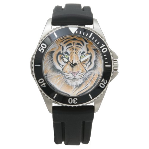 Bengal Tiger Watercolor Art Watch