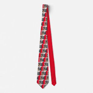 Bengal Tiger wearing a Santa Hat for Christmas Neck Tie