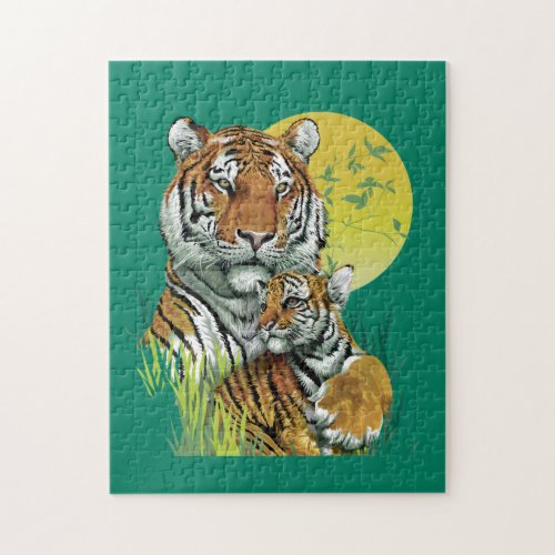 Bengal Tiger With Baby Jigsaw Puzzle