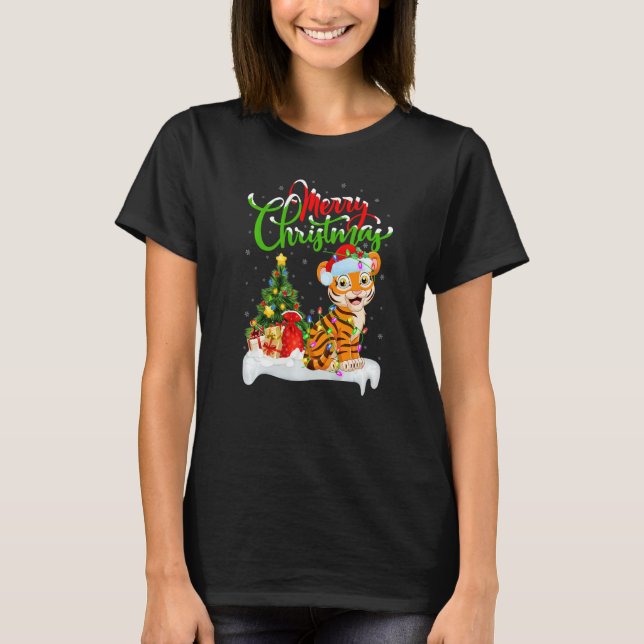 Bengal Tiger  Xmas Decorations Bengal Tiger Christ T-Shirt (Front)