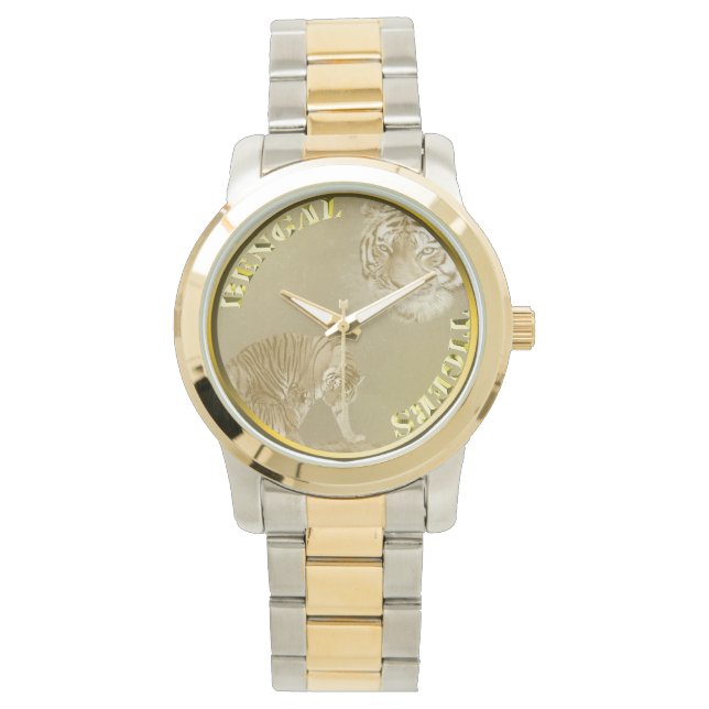Bengal Tigers Gold Coin, Unisex Watch (Front)