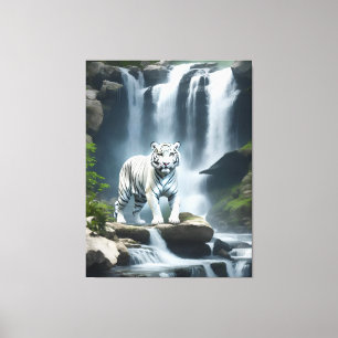 Bengal White Tiger in Nature  Canvas Print
