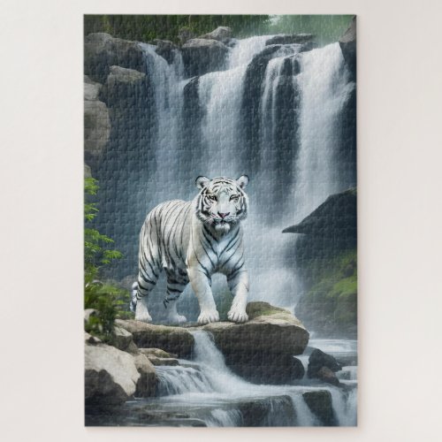 Bengal White Tiger in Nature  Jigsaw Puzzle