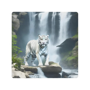 Bengal White Tiger in Nature  Metal Print