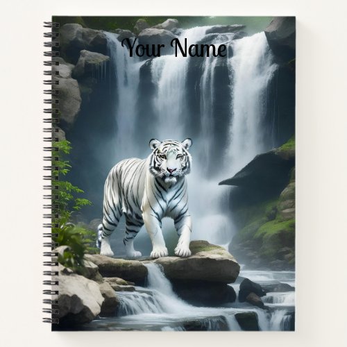 Bengal White Tiger in Nature  Notebook