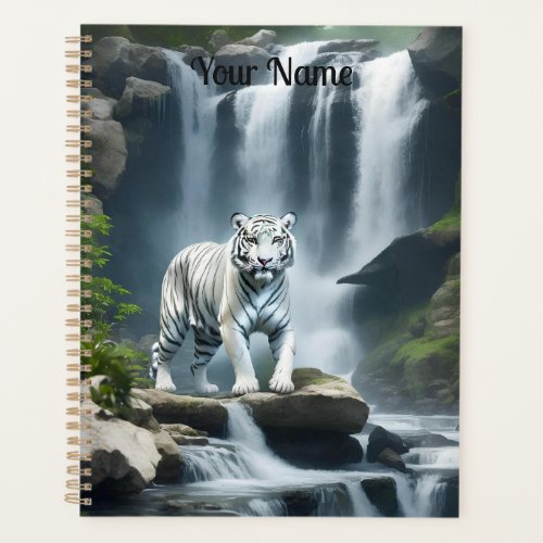 Bengal White Tiger in Nature  Planner