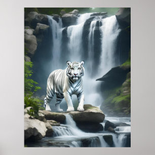 Bengal White Tiger in Nature Poster