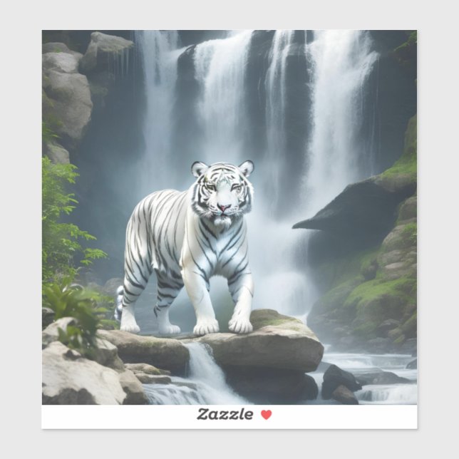 Bengal White Tiger in Nature  Sticker (Sheet)