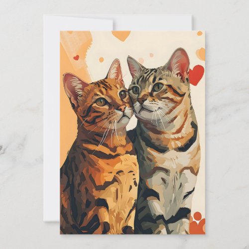 Bengals Cats Valentines day  Holiday Card