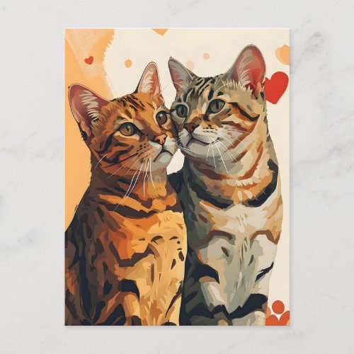 Bengals Cats Valentines day  Postcard