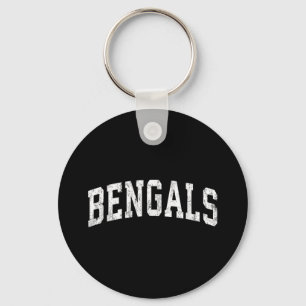 Bengals Mascot Vintage Athletic Sports Name Design Keychain