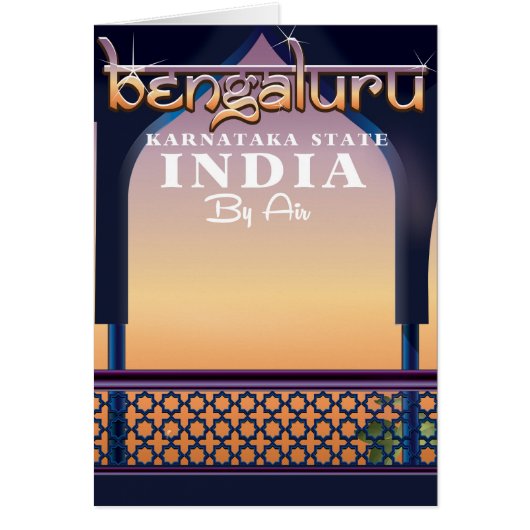 Bengaluru, India travel poster Cards (Front)