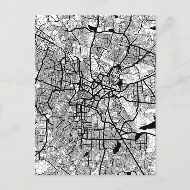 Bengaluru Karnataka Map Postcard (Front)