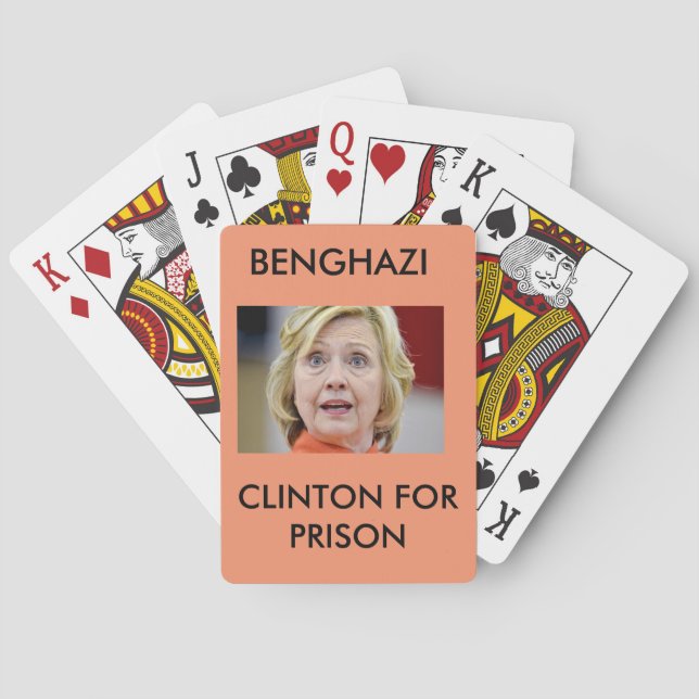 BENGHAZI CLINTON FOR PRISON POKER CARDS (Back)
