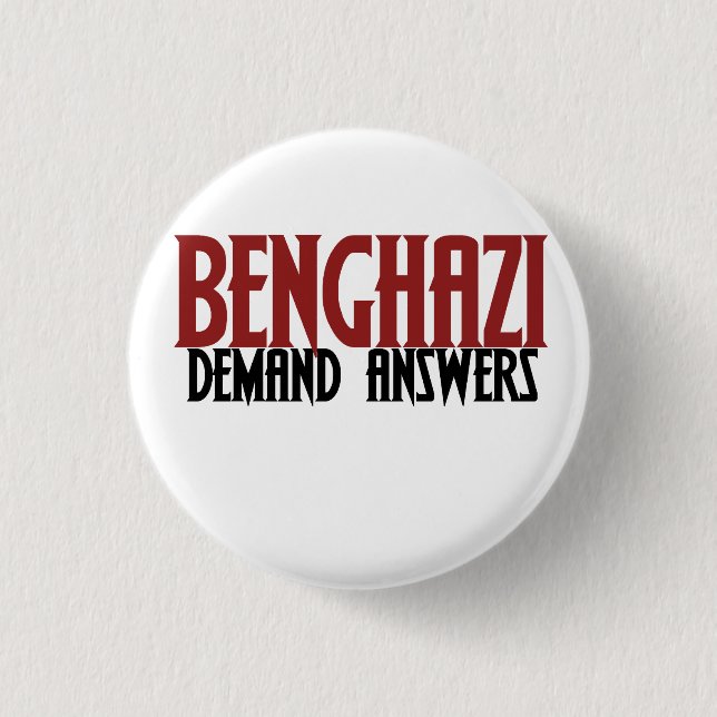 Benghazi Demand Answers Pinback Button (Front)