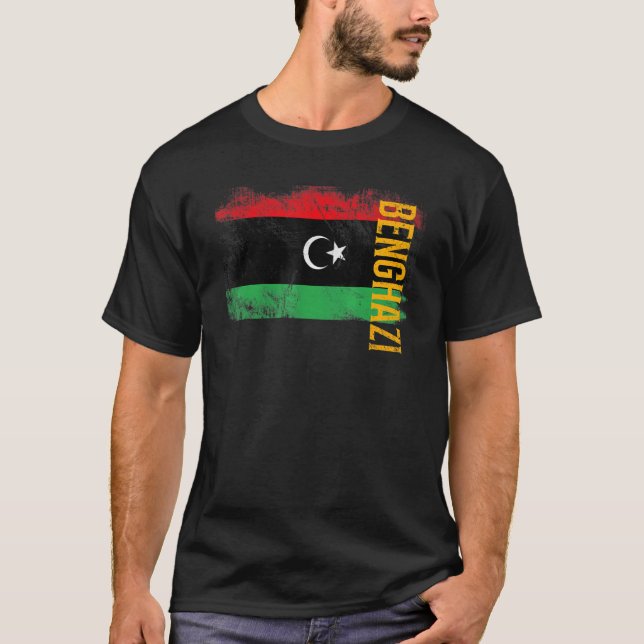 Benghazi Libya Flag For Libyans Men Women Kids T-Shirt (Front)