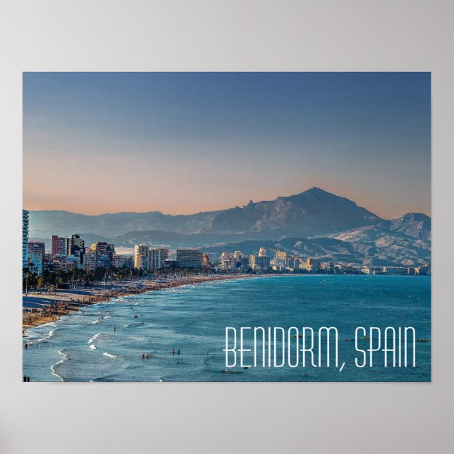 Benidorm, Spain coastal shot Postcard Poster (Front)