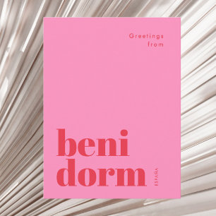 Benidorm Spain modern typography Postcard