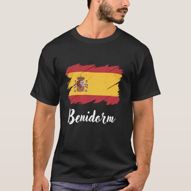 Benidorm Spain, Spanish Flag, Benidorm T-Shirt (Front)