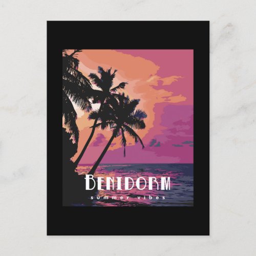Benidorm Spain Summer Vibes Beach  Postcard