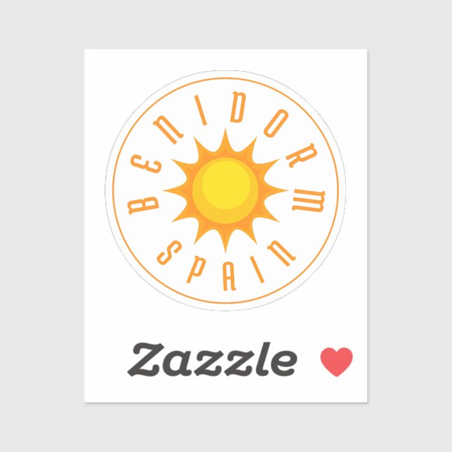 BENIDORM SPAIN SUN STICKER (Sheet)