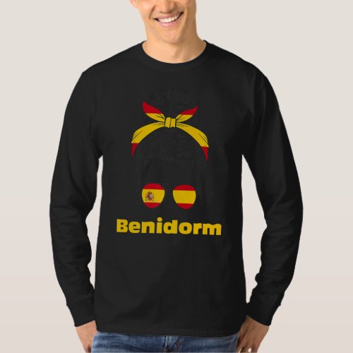Benidorm Spanish Lady Spain Flag Premium T_Shirt