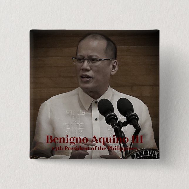 Benigno PNoy Aquino III 15th President Philippines Button (Front)