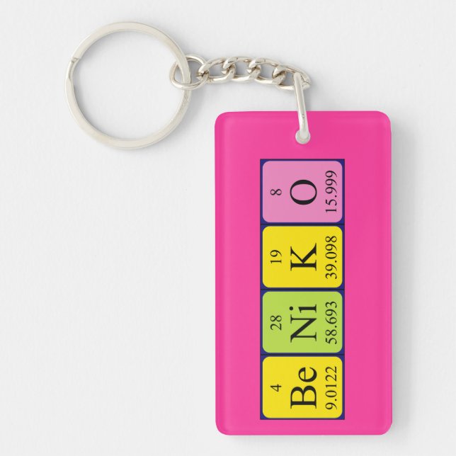 Beniko periodic table name keyring (Front)