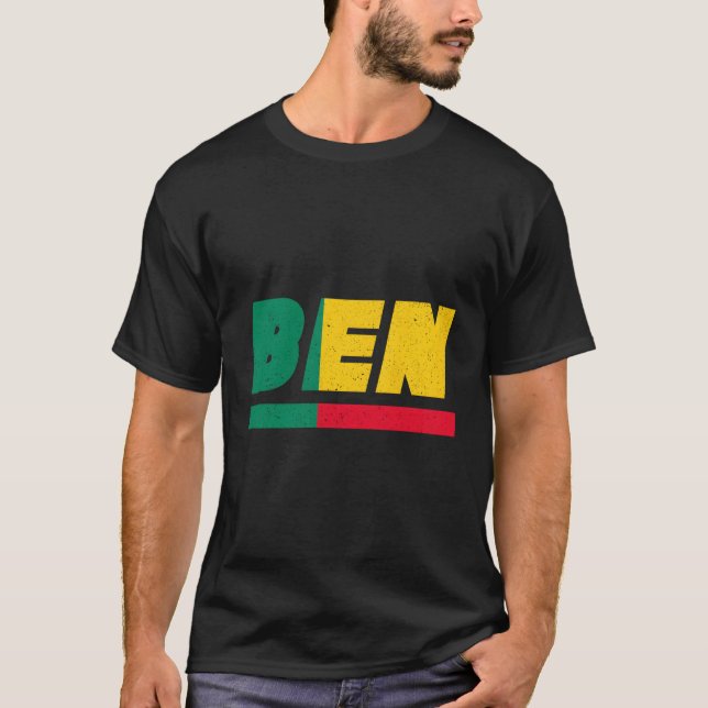 Benin Ben Beninese With Flag T-Shirt (Front)
