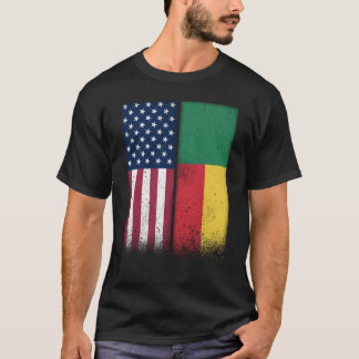 Benin Beninese American Flags Proud USA Benin T-Shirt