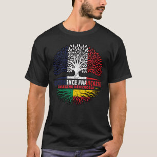 Benin Beninese  French France Tree Roots Flag T-Shirt