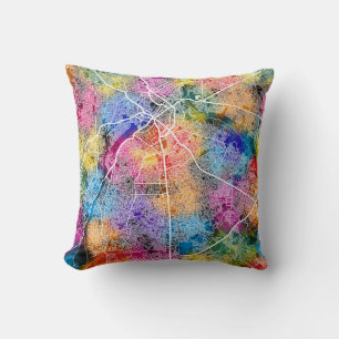 Benin City Nigeria City Map Throw Pillow