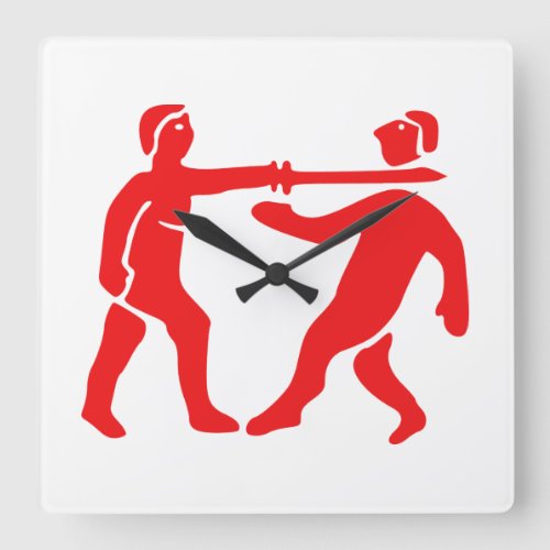 Benin Empire Flag  Emblem Square Wall Clock