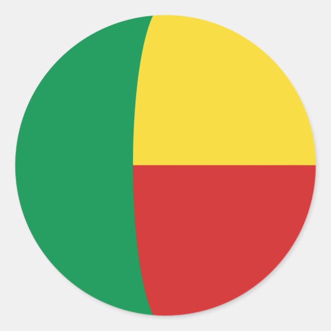 Benin Fisheye Flag Sticker (Front)