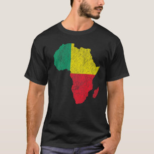 Benin Flag Africa Continent Silhouette Gift for Be T-Shirt