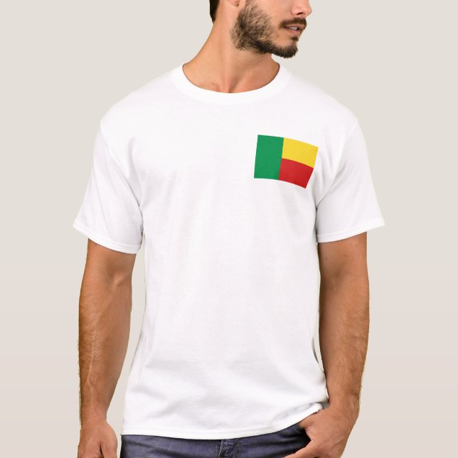 Benin Flag and Map T-Shirt (Front)
