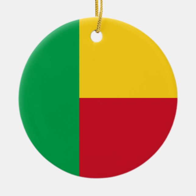 Benin flag ceramic ornament (Front)