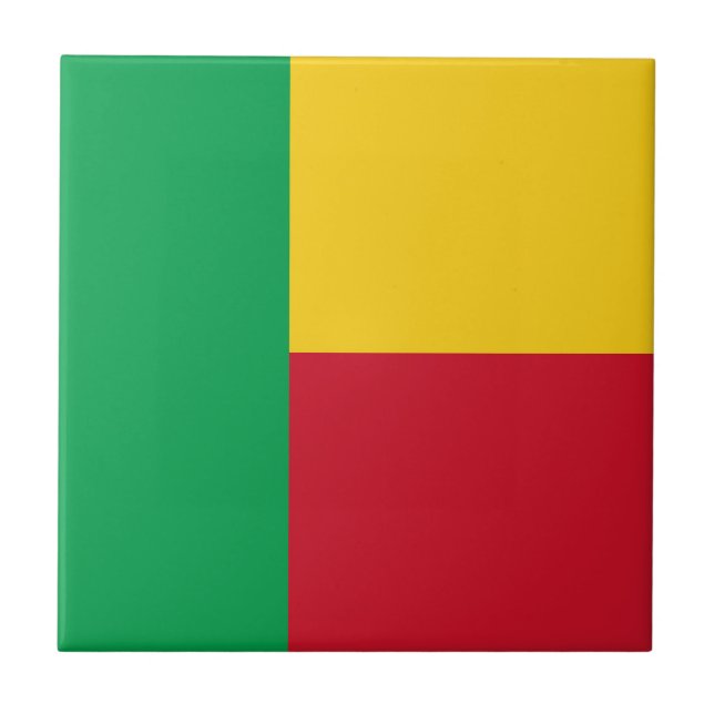 Benin flag ceramic tile (Front)