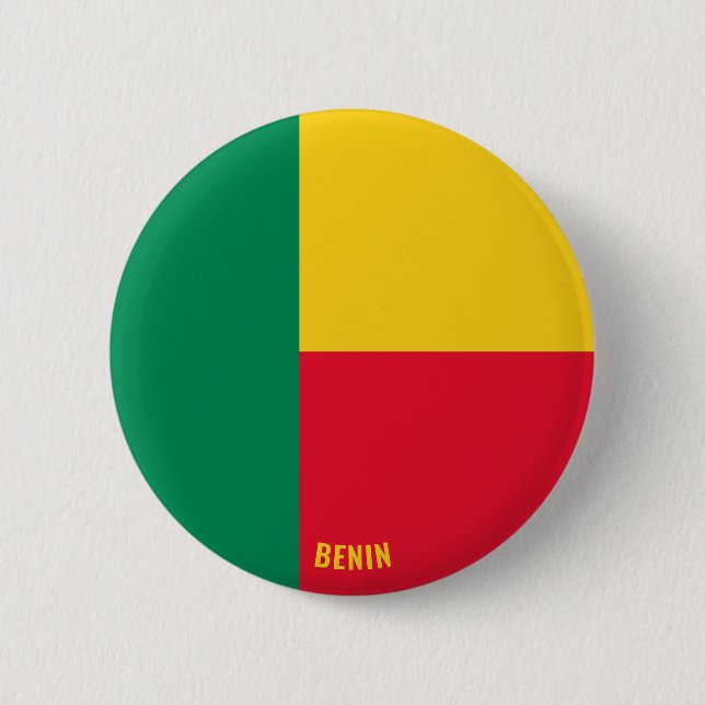 Benin Flag Charming Patriotic Button (Front)