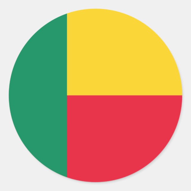 benin flag classic round sticker (Front)