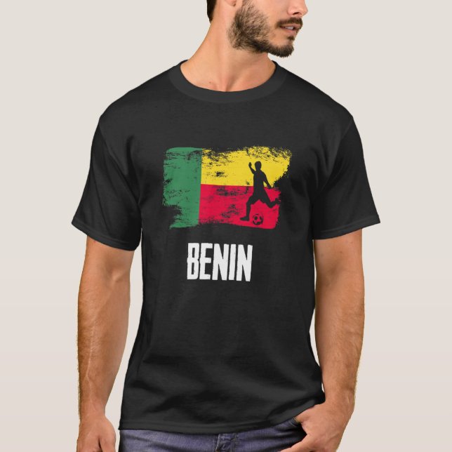 Benin Flag Jersey Beninese Soccer Team Beninese T-Shirt (Front)