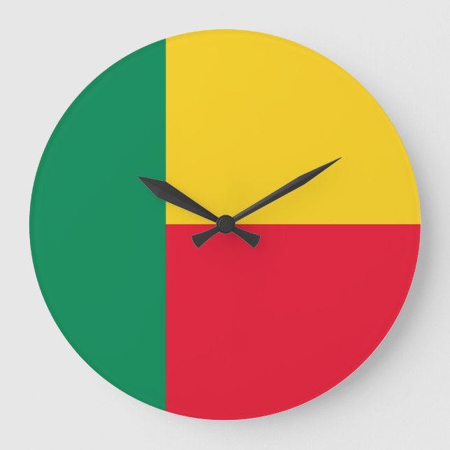 Benin Flag Large Clock (Front)