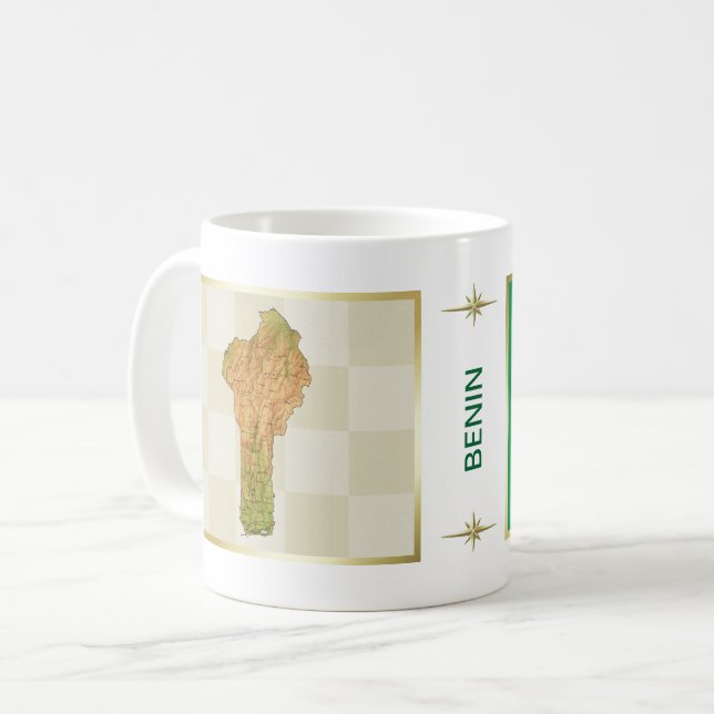 Benin Flag + Map Mug (Front Left)