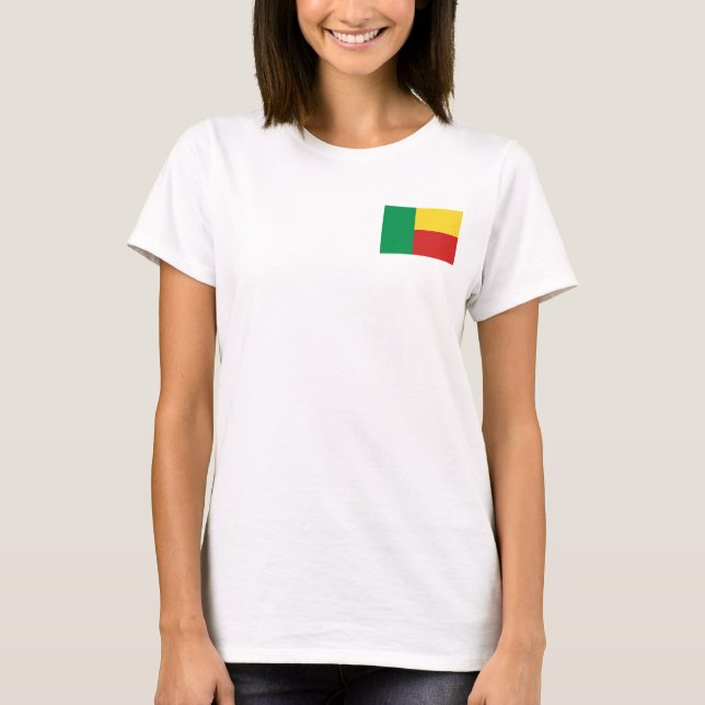 Benin Flag + Map T-Shirt (Front)