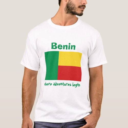 Benin Flag  Map  Text T_Shirt