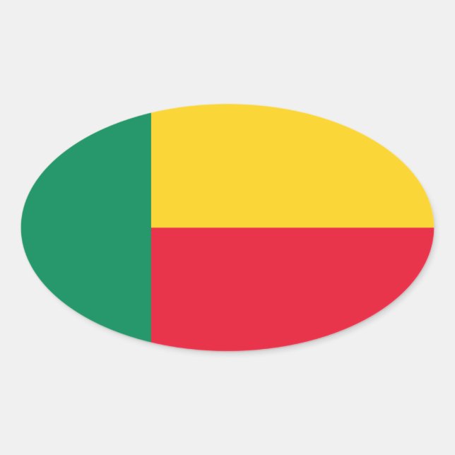 Benin Flag Oval Sticker (Front)